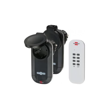 Brennenstuhl Comfort-Line távirányítható hálózati aljzat szett fekete 2x IP44  (1507030)