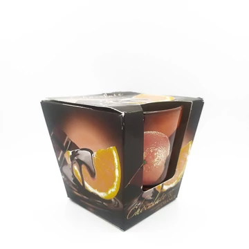Csokoládé-narancs illatú - Poharas mécses  115g