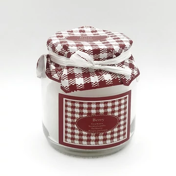 Berry - Lekvár kinézetű üveges gyertya 6,5 x 6cm (fehér)