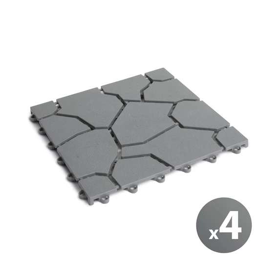 Kerti járólap - kőmintás - műanyag - szürke
