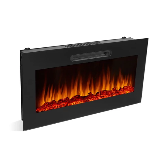 Elektromos beépíthető kandalló - hősugárzó + RGB LED - 91 x 15 x 48 cm