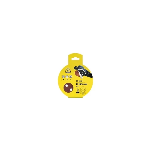 Klingspor rota tépőzáras 125mm P40 PS22K  5db-os gyűjtőcsomag