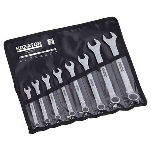 Kreator csillag-villás kulcs készlet 8-19mm 8 részes, szövet tartóban KRT500011