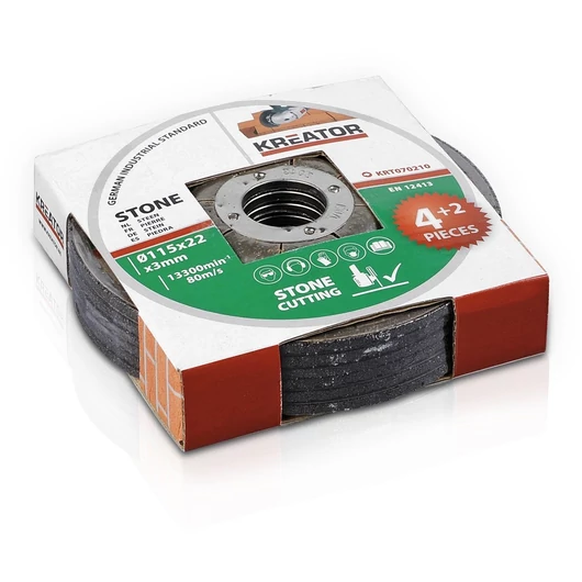 Kreator vágókorong 115x2,5mm kő 4 + 2db KRT070210
