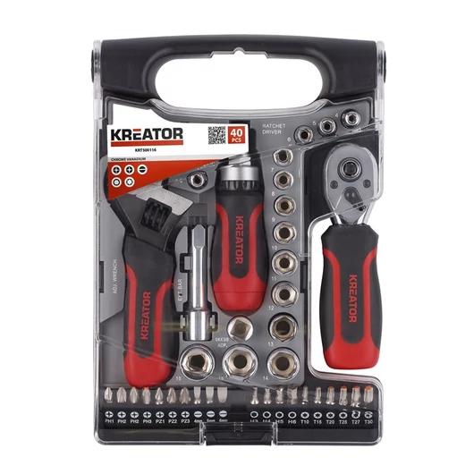 Kreator dugókulcs készlet 1 / 4" és 3 / 8" 40 részes KRT500116