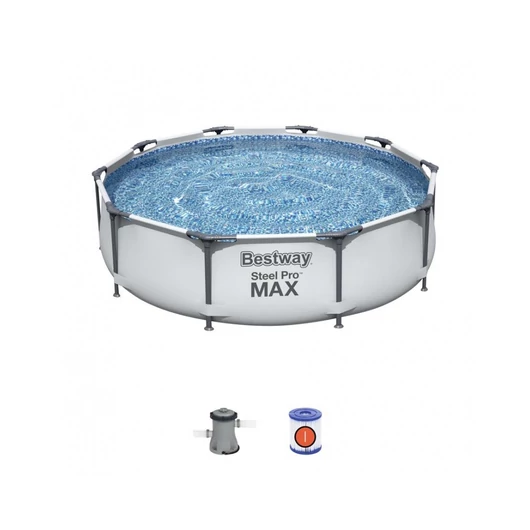 Bestway 56408 Steel Pro MAX fémvázas medence 305x76 cm vízforgatóval, szűrővel