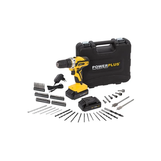 PowerPlus sárga akkus fúró - csavarozó szett 2db akku 20V   POWX00820