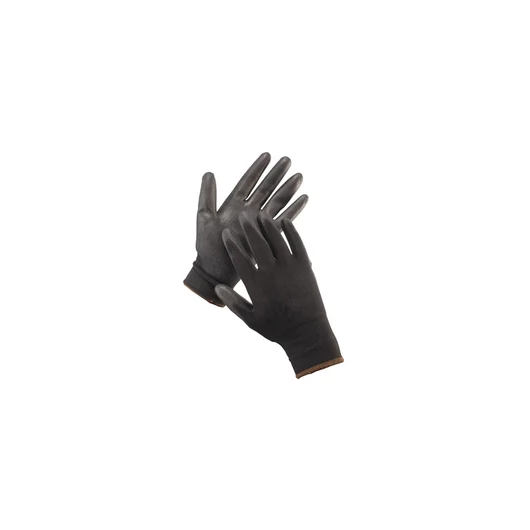 Védőkesztyű fekete mártott HS-04-003 PE / PU  10  1db