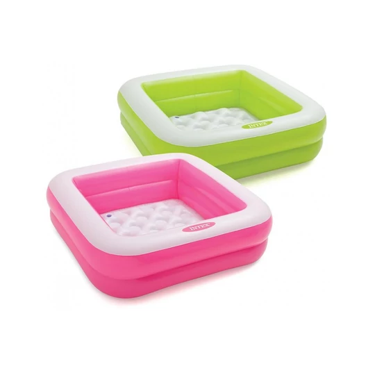 Intex 57100 Play box felfújható gyerekmedence 86x86x25 cm zöld, rózsaszín  (8050304)