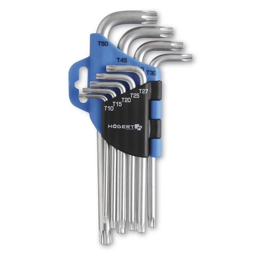 HÖGERT imbuszkulcs készlet 9 részes TORX T10-T50 CrV  HT1W814