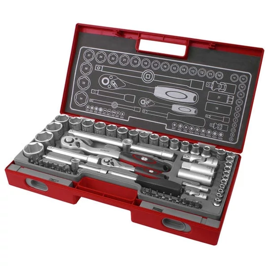 Dugókulcs klt. 1/2", 1/4", 60db, 61CrV5; mattkróm FORTUM