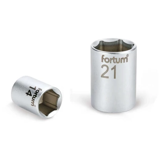 Dugófej, 1/2", 14mm, 61CrV5, mattkróm,  38mm hosszú FORTUM