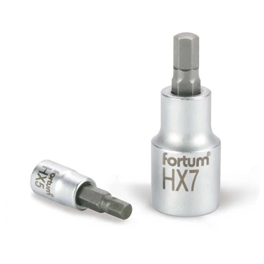 Bitdugófej, imbusz, 1/2", 61CrV5/S2, mattkróm; 10mm (HX10), 55mm FORTUM