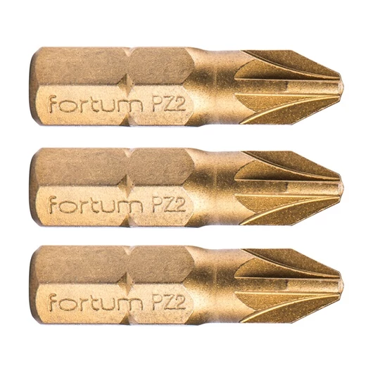 Behajtóhegy PZ, 3 db, S2 acél, Titanium bevonat; PZ 3×25mm, bliszteren