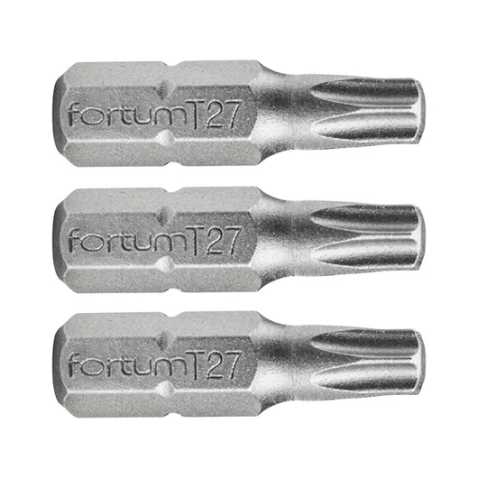 Behajtóhegy TORX, 3 db, S2 acél; T 27×25mm, bliszteren