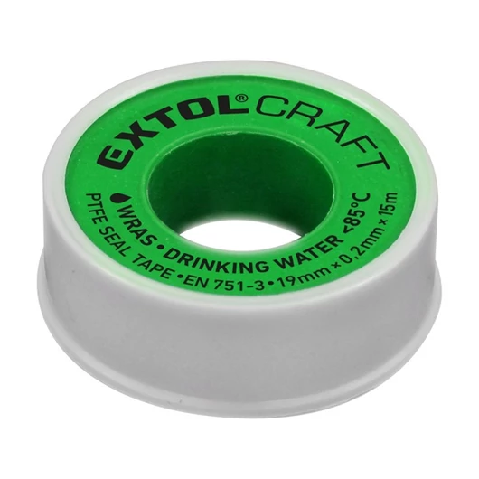 Tömítő szalag, teflon (PTFE) 0,2mm×19mm × 15m, EN 751-3, WRAS, ivóvízhez