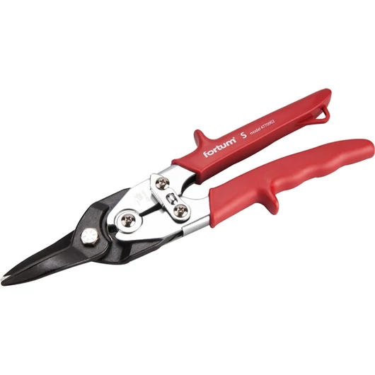 Lemezvágó olló egyenes vágáshoz, 255mm, CrMoV, áttételes, HRC 60-62, Tüv/GS, DIN 6438 FORTUM