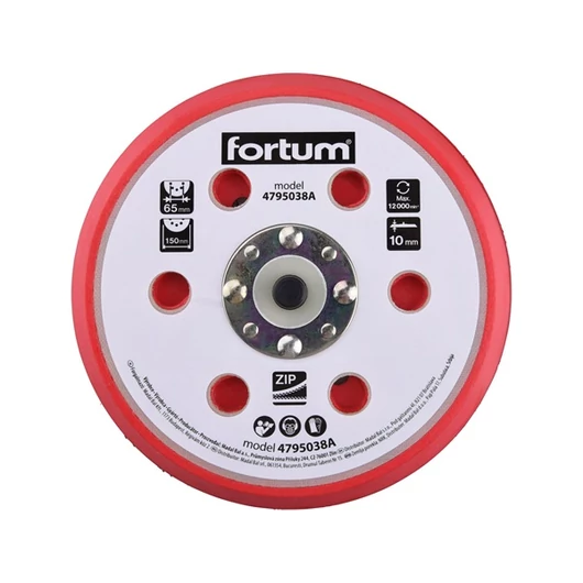 Tartalék gumi talp 4795038 rotációs csiszológéphez, 6"/150mm, 6+16 db lyuk, tépőzáras, 12.000 f/perc, vastagság:10mm