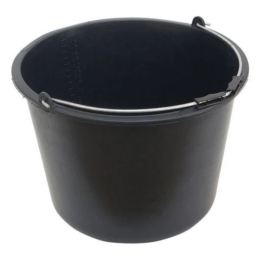 Habarcsos vödör; 20 liter, fekete, műanyag