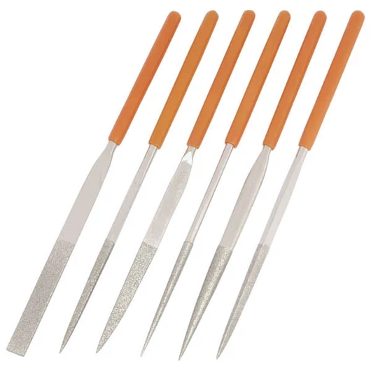 Tűreszelő klt. gyémántozott; 6db, 4×160×50mm, HRC38-42 szénacél, 100% krómozott