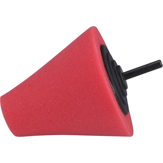Polírozó kúp, finiselő,  T10, 80 mm, tengelycsonk: 6 mm; vörös
