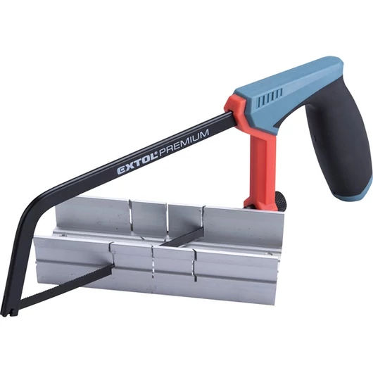 Fémfűrész; 150mm, acél váz, ABS/TPR gumis markolat ALU gérvágó ládával