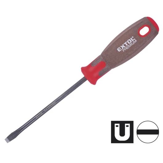 Csavarhúzó lapos, CV., mágneses, SUPERGRIP markolat; 4×75mm