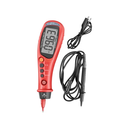 Digitális multiméter, toll típusú; Amper/Volt/Ohm mérő, hangjelző funkcióval, CE, 2 db 1,5V AAA elem