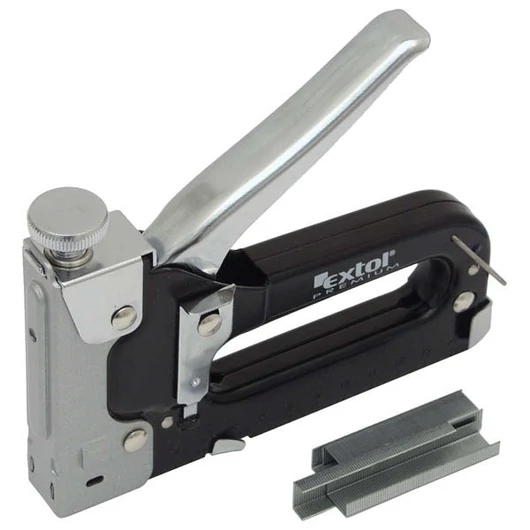 Tűzőgép 11,3mm×4-14mm, TÜV/GS; feketére festett szénacél ház, hátsó töltés, biztonsági zár