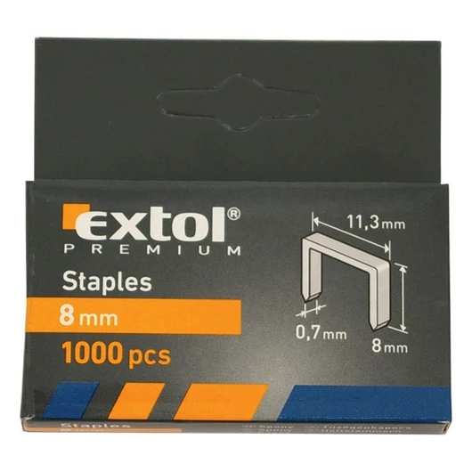 Tűzőgépkapocs (11,3×0,52×0,7); 8mm, 1000db