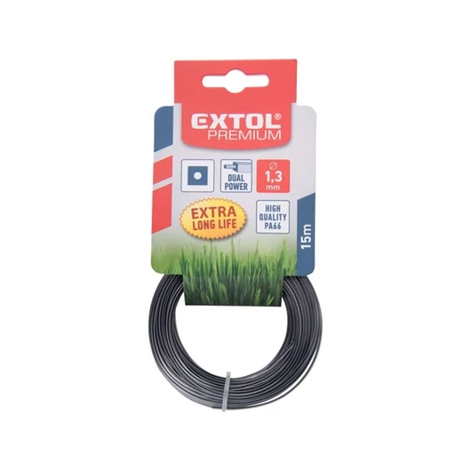 Damil szegélynyíró géphez 2,4 mm, négyszög keresztmetszetű, fekete közép/dual power, 15m