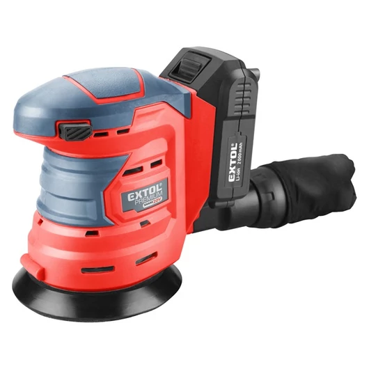 Akkus rotációs (excentrikus) csiszoló, Share20V, 20V, Li-ion, 1db akku, 1db töltő, 2000 mAh, 125 mm,ford.: 10.000 f/perc