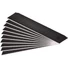 Kép 1/2 - Pótpenge 10 db, fekete, tripla vágóéllel; 18×100×0,7mm, SK2 acél, HRC > 67,  tripla vágóéllel, lézeres élezés